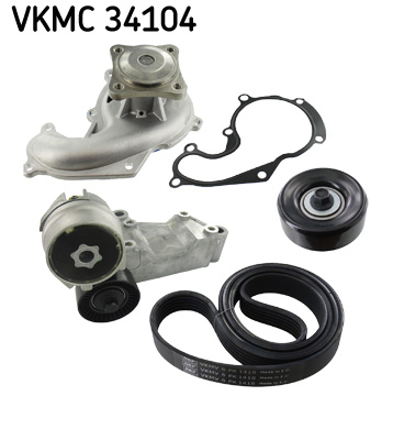 SKF Wasserpumpe + Keilrippenriemensatz VKMC 34104